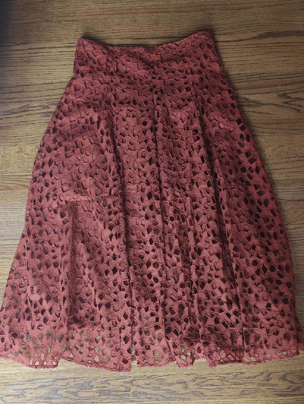 Vince Rust Lace Midi Skirt
